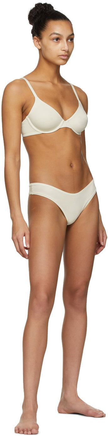 SKIMS Off-White Cotton Dipped Thong