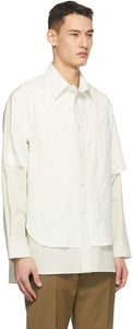 Deveaux New York Off-White Crinkle Duncan Shirt