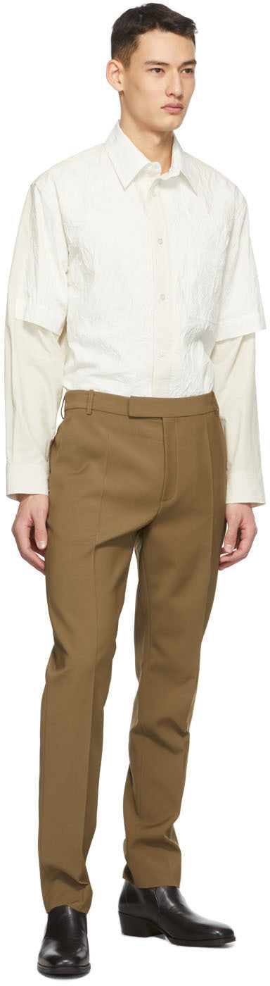 Deveaux New York Off-White Crinkle Duncan Shirt
