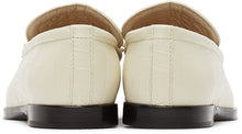 Bottega Veneta Off-White Croc Loafers