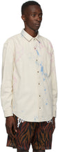 Palm Angels Off-White Denim Tie-Dye Shirt