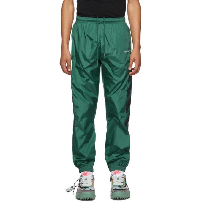 Off-White logo-embroidered drawstring track pants - Green