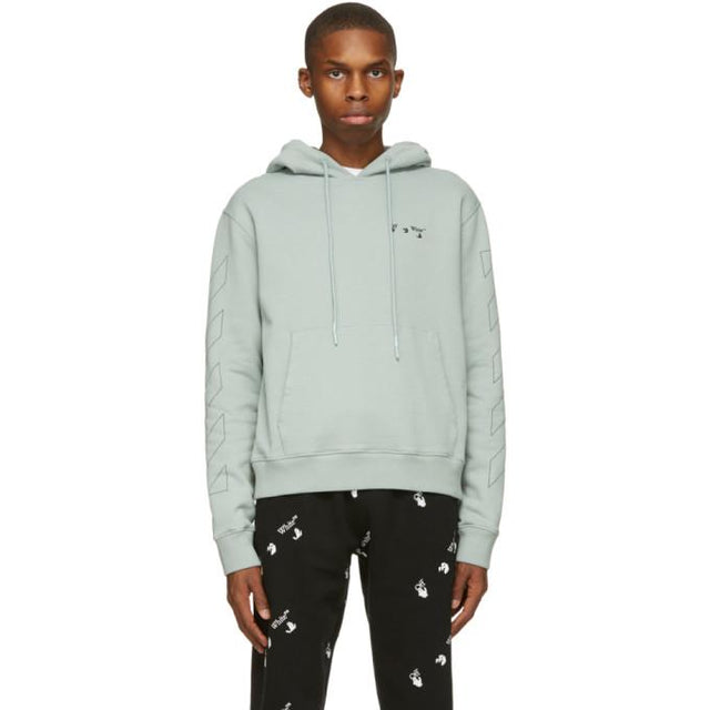 Off-White Green Slim Diagonal Hoodie