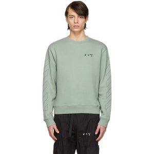 Off-White Green Slim Fit Logo Sweatshirt