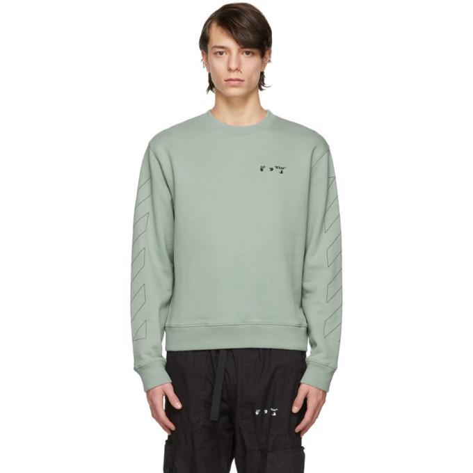 Off-White Green Slim Fit Logo Sweatshirt