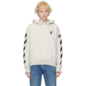 Off White Grey Agreement Hoodie BlackSkinny