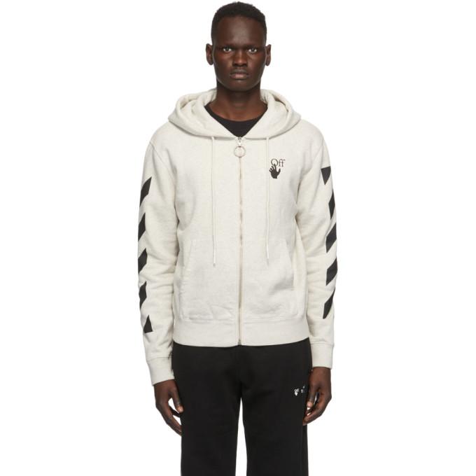 Off-White Grey Agreement Slim Zip Hoodie
