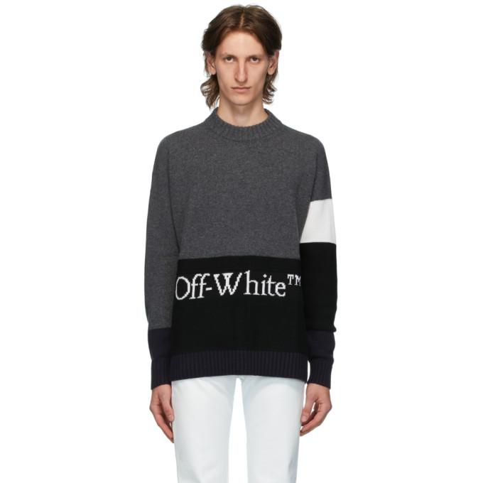 Off-White Grey Color Block Sweater