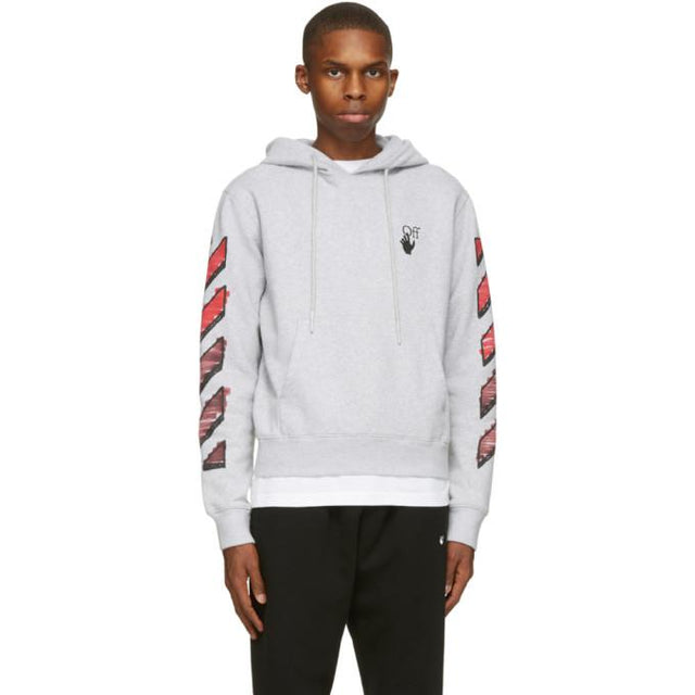 Off-White Grey Slim Marker Hoodie