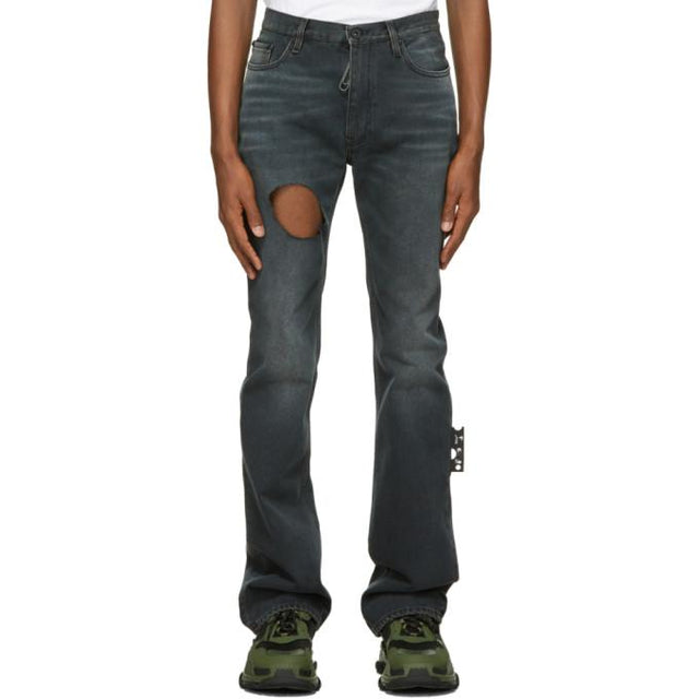 Off-White Grey Slim Stacked Joseph Jeans