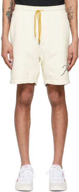 Rhude Off-White Logo Sweat Shorts - Short de sueur rhude hors blanc - Rhude Off-White 로고 땀 반바지