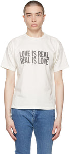 Remi Relief Off-White 'Love Is Real' T-Shirt - Remi Relief "L'amour est vrai" T-shirt - Remi 릴리프 오프 화이트 '사랑은 진짜'티셔츠입니다.