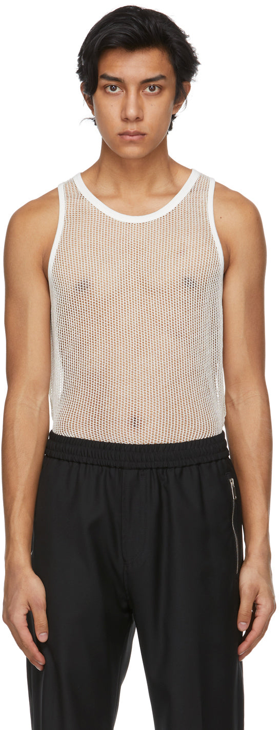 Givenchy Off-White Mesh Slim Fit Tank Top –