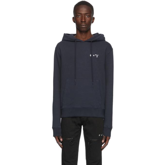 Off-White Navy New Logo Slim Hoodie