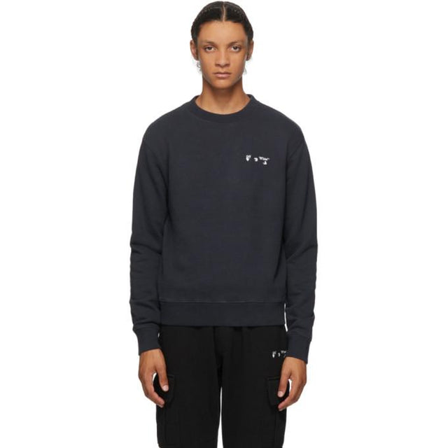 Off-White Navy New Logo Slim Sweatshirt