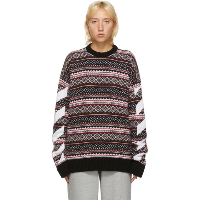 Off-White Red Fair Isle Agreement Sweater