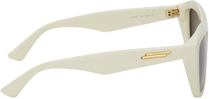 Bottega Veneta Off-White Shiny Sunglasses