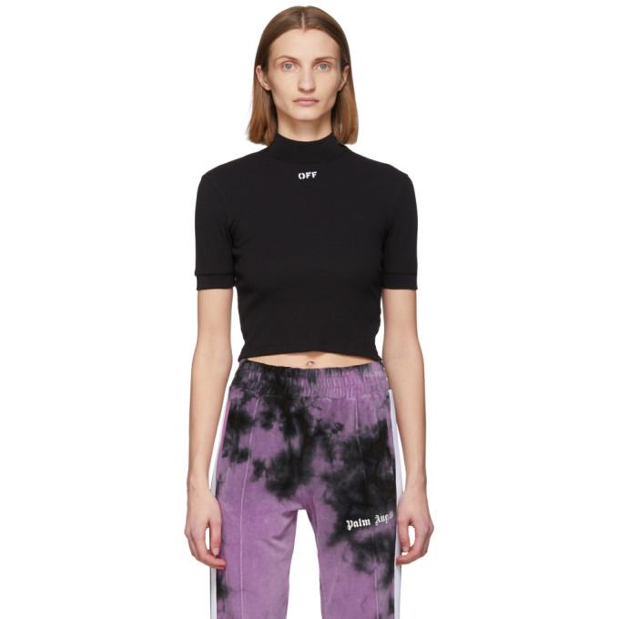 Off-White SSENSE Exclusive Black Rib Mock Neck T-Shirt