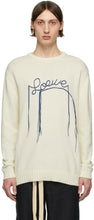 Loewe Off-White Stitch Logo Sweater - Pull de logo de point de sucge - Loewe Off-White Stitch 로고 스웨터