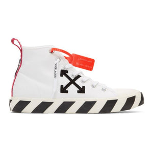 Off-White White and Black Arrows Mid-Top Sneakers