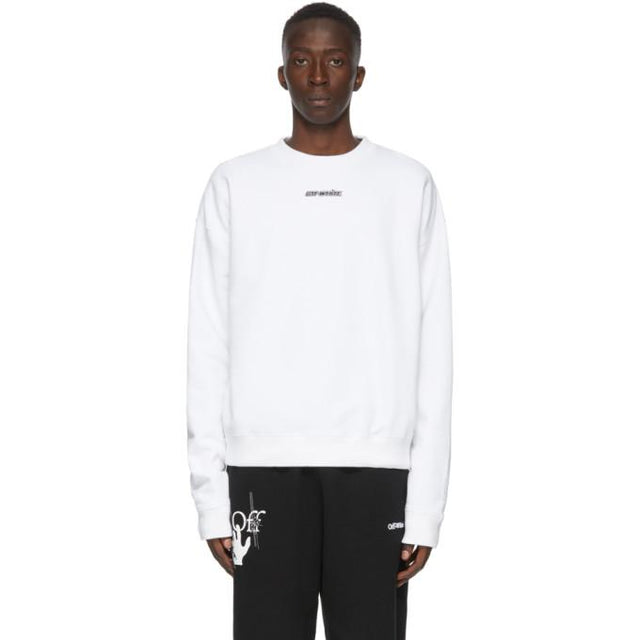 Off-White White and Blue Marker Arrows Sweatshirt