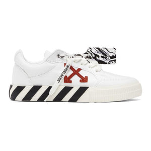 Off-White White and Orange Vulcanized Low Sneakers