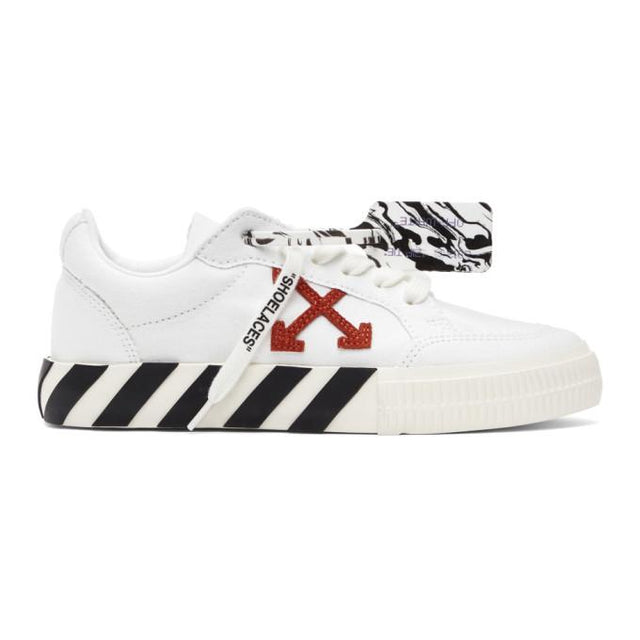 Off-White White and Orange Vulcanized Low Sneakers
