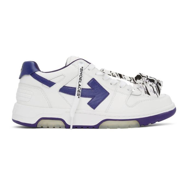Off-White White and Purple Out Of Office Sneakers
