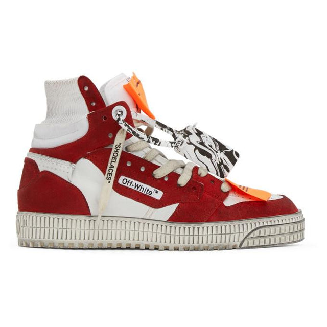 Off-White White and Red Off Court 3.0 High-Top Sneakers