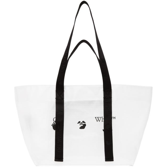 Off-White White PVC Logo Small Tote