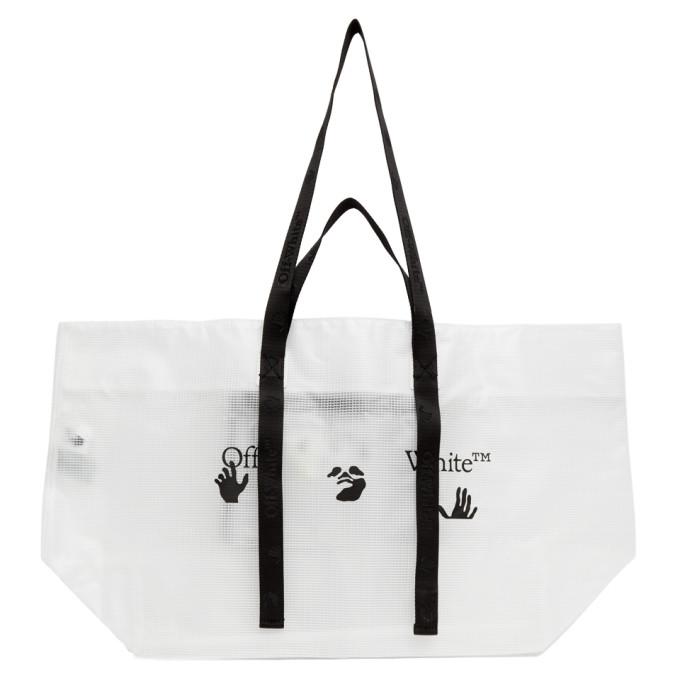 Off-White White PVC Logo Tote