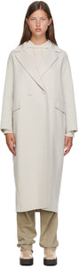 S Max Mara Off-White Wool Argo Coat