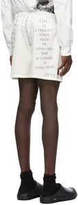 TAKAHIROMIYASHITA TheSoloist. Off-White Wool Pyjama Shorts