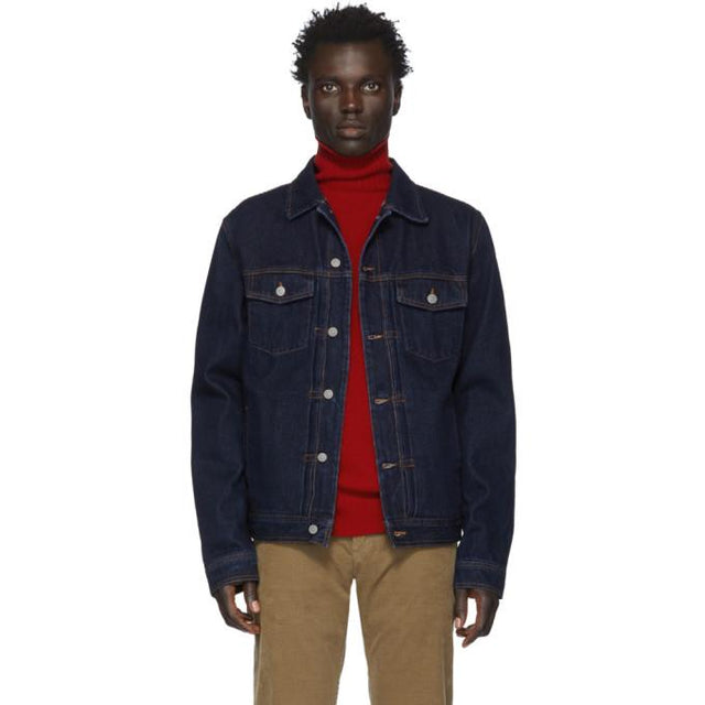 Officine Generale Indigo Raw Denim Liam Jacket