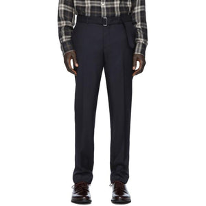 Officine Generale Navy Wool Pinpoint Paul Trousers