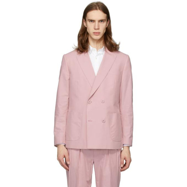 Officine Generale Pink Poplin Leon Blazer