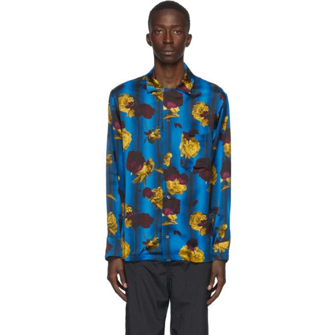 Opening Ceremony Blue Satin Floral Shirt