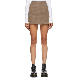 Opening Ceremony Brown Felted Miniskirt