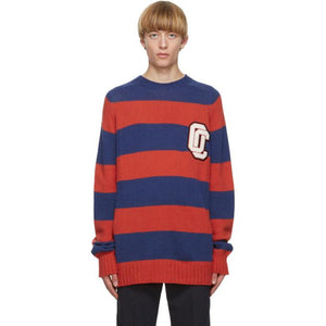 Opening Ceremony Red and Blue Alpaca Striped OC Sweater