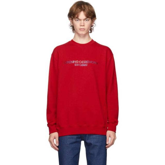 Opening Ceremony Red Embroidered Logo Sweatshirt