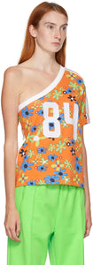 adidas LOTTA VOLKOVA Orange Floral One Shoulder T-Shirt