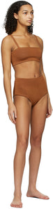 Calle Del Mar Orange Knit Panty Bikini Bottom
