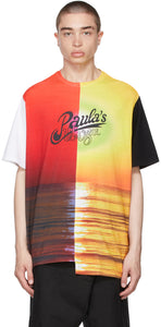 Loewe Orange Paula's Ibiza Sunrise Print T-Shirt - T-shirt imprimé Ibiza Sunrise de Loewe Orange Paula - Loewe 오렌지 폴라의 이비자 일출 인쇄 티셔츠