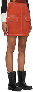 Kenzo Orange Straight Miniskirt