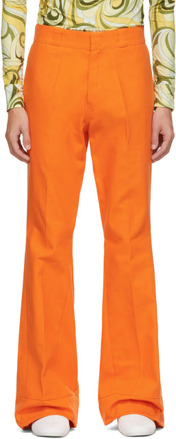 Raf Simons Orange Twill Flared Trousers - Pantalon évasé de la RAF Simons Simons Twill orange - Raf Simons 오렌지 능직 바지