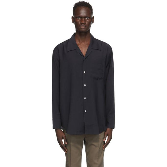 Our Legacy Navy Wool Loco Shirt