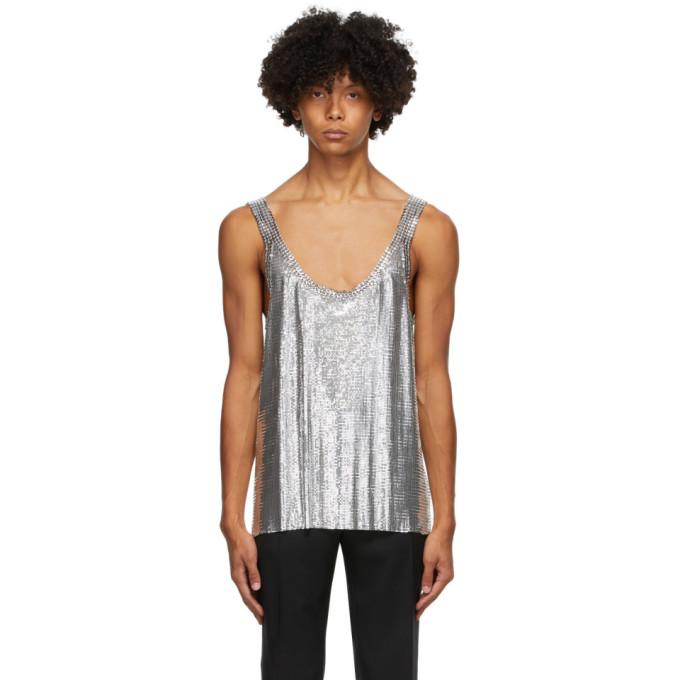 Paco Rabanne Silver Metal Chain Mail Tank Top