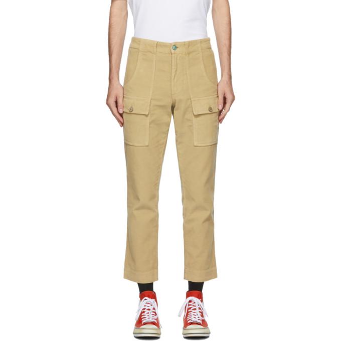 Palm Angels Beige Corduroy Cargo Pants