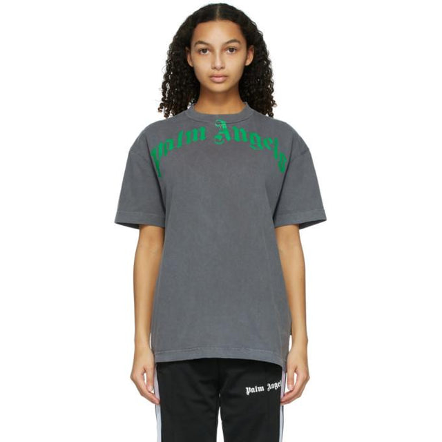 Palm Angels Black and Green Vintage T-Shirt