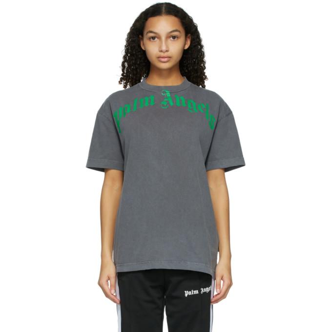 Palm Angels Black and Green Vintage T-Shirt
